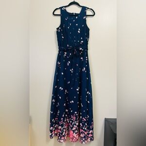 R&K Navy Dress with pink florals